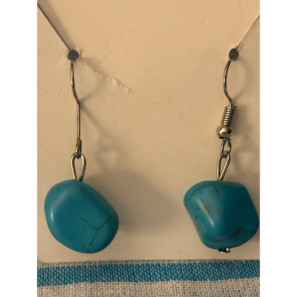 #6. Turquoise nugget Drop Earrings